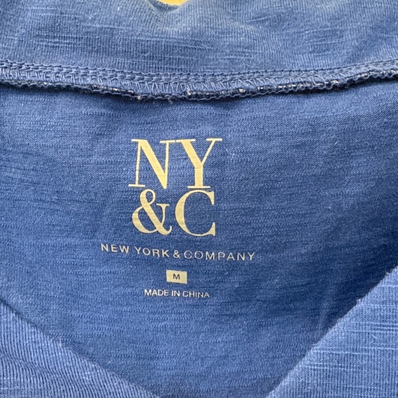 New York & Company Royal Blue Short Sleeve Top - Picture 2 of 4